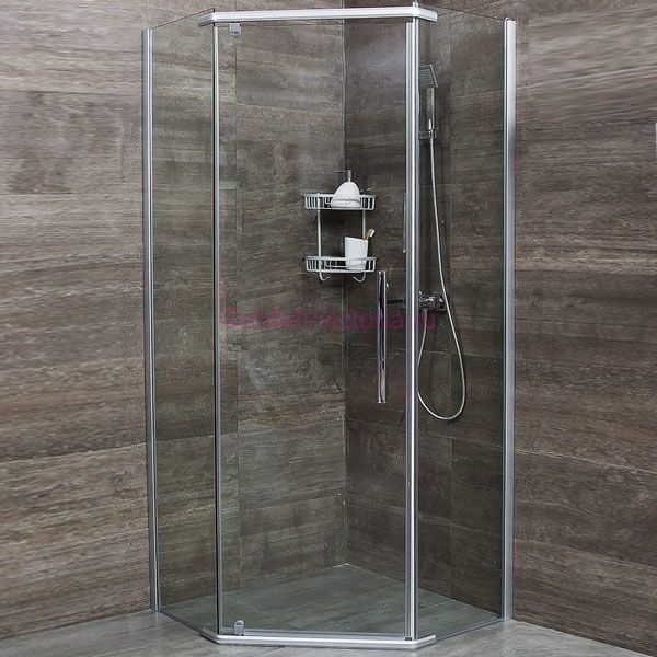 Душевой уголок Erlit ER10110V 100x100 профиль Матовый хром стекло прозрачное