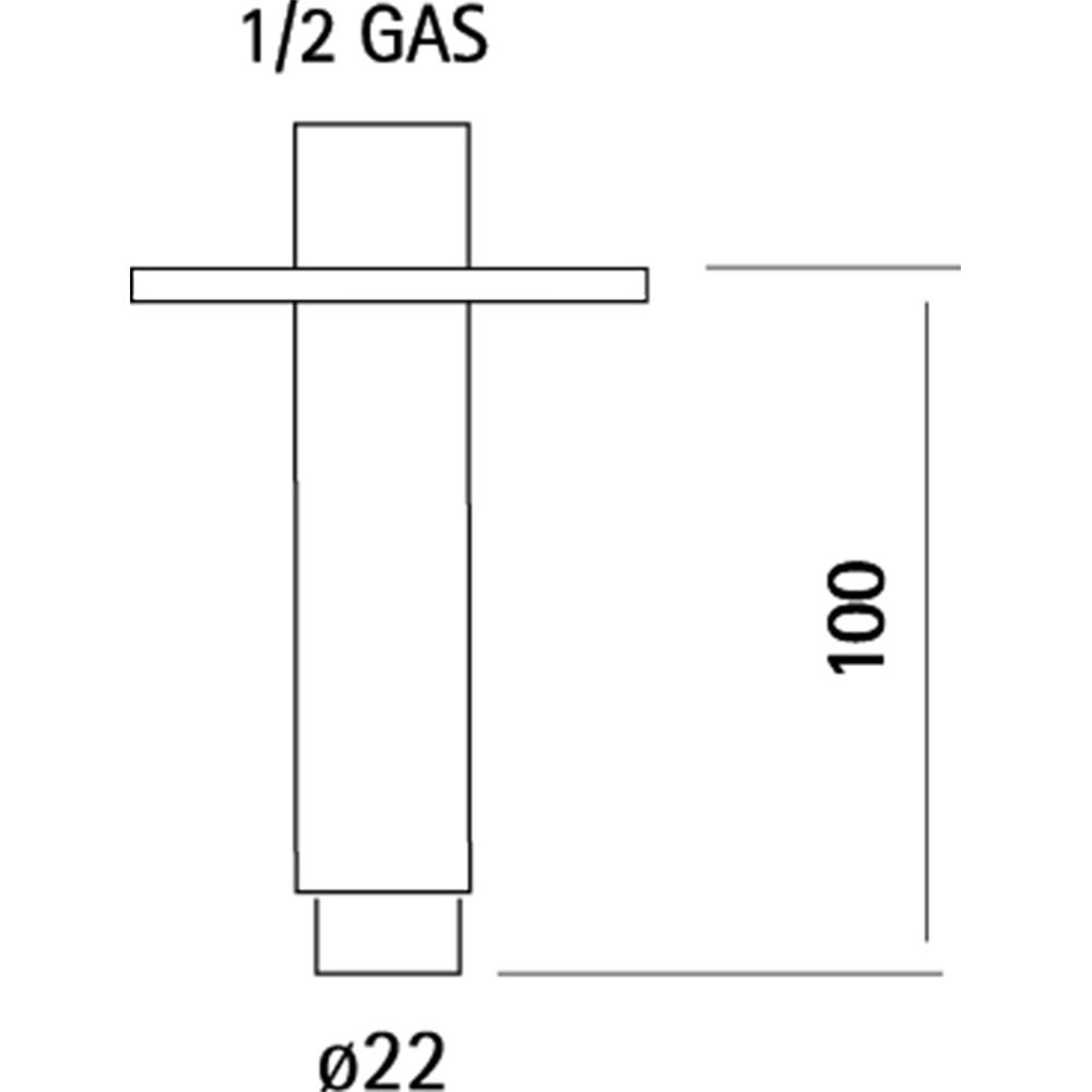 HUBER Lynox Держатель верхнего душа потолочный 100мм, нержавеющая сталь