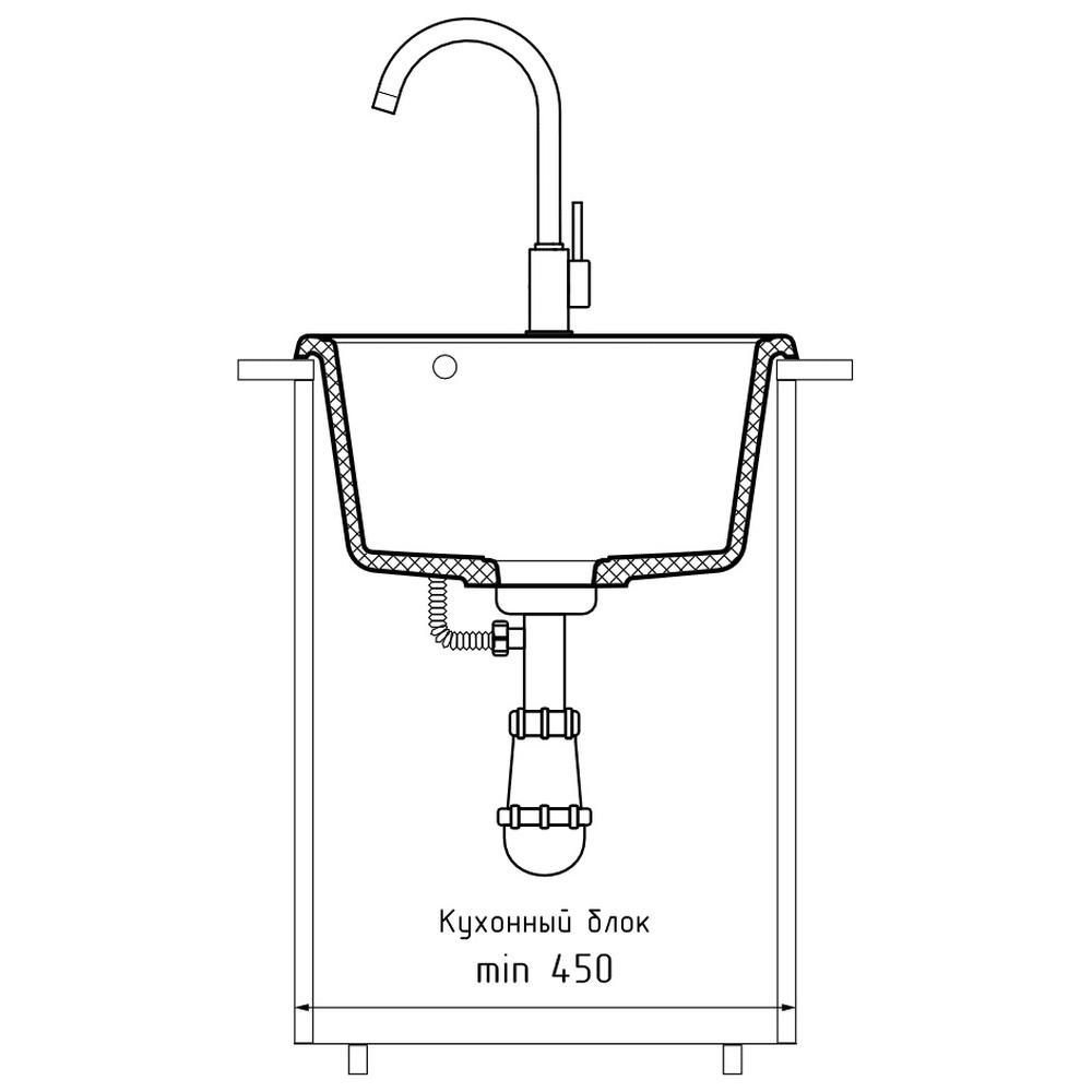 Кухонная мойка GranFest QUARZ 17, белый, артикул 17 белый