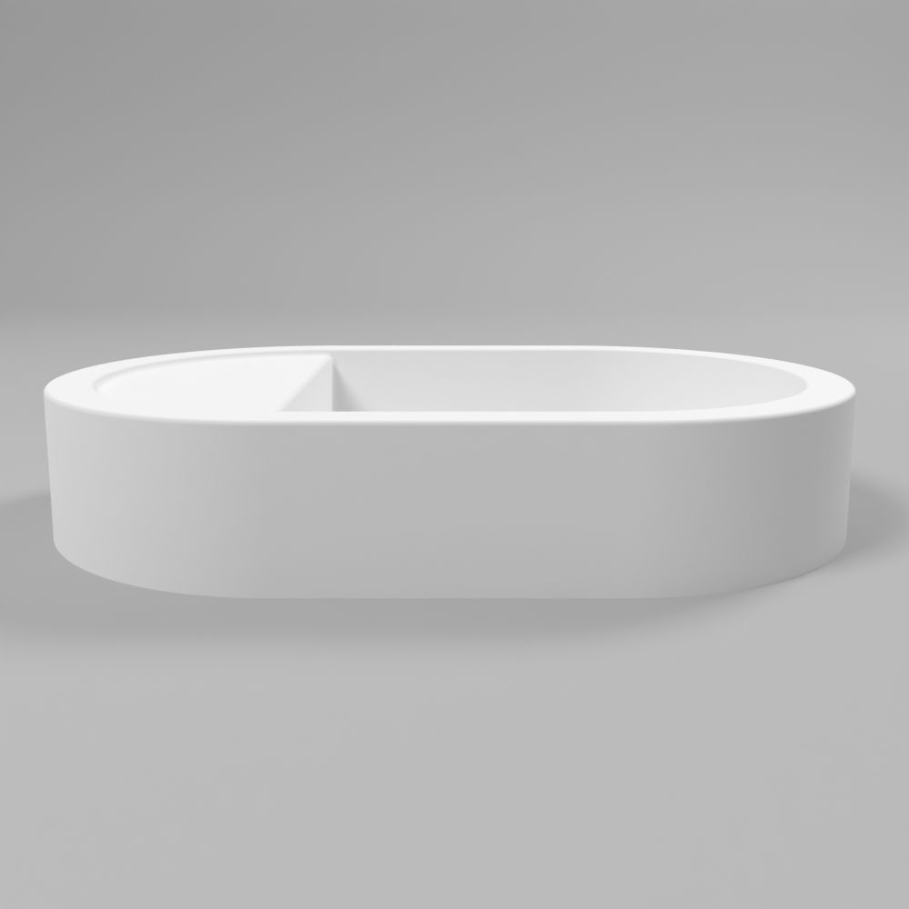 Умывальник WHITECROSS Malachite B 55x35 (белый мат) иск. камень