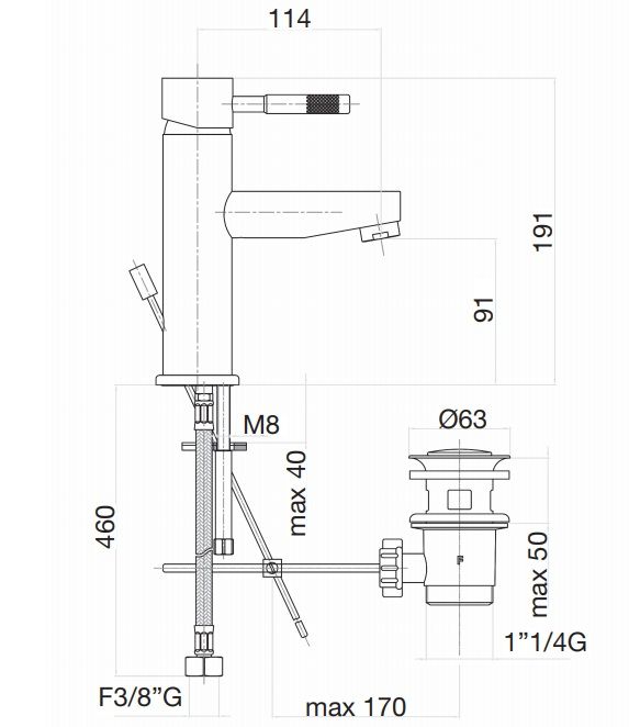Смеситель для раковины Webert Rimini RI830102015, хром, артикул RI830102015