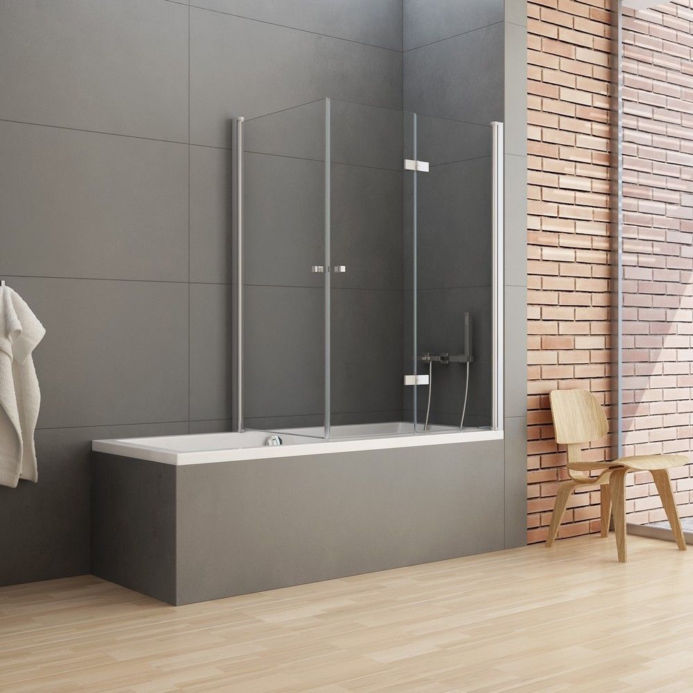 Шторка для ванны NEW TRENDY NEW SOLEO 100x70 см P-0029/P-0024 R (хром)