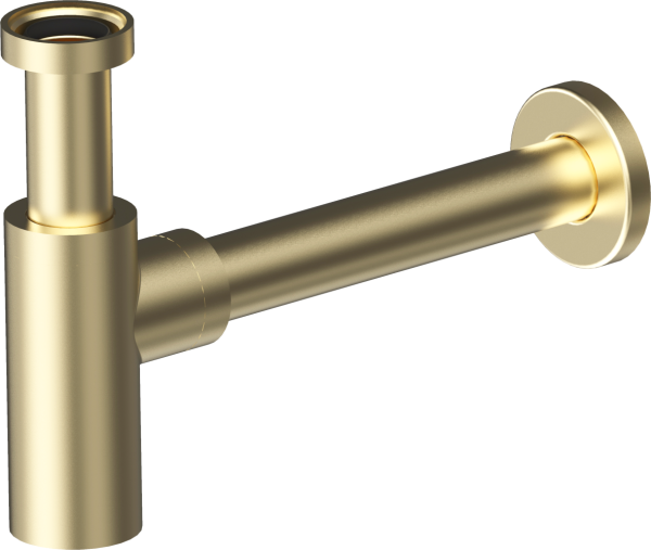 AQG, круглый сифон MINIMALISTA 1”1/4 из латуни, цвет матовое золото (PVD)