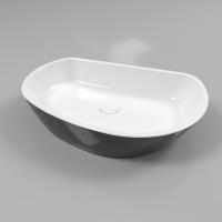 Умывальник WHITECROSS Ametrine 60x37 (черный/белый глянец) иск. камень Умывальник WHITECROSS Ametrine 60x37 (черный/белый глянец) иск. камень