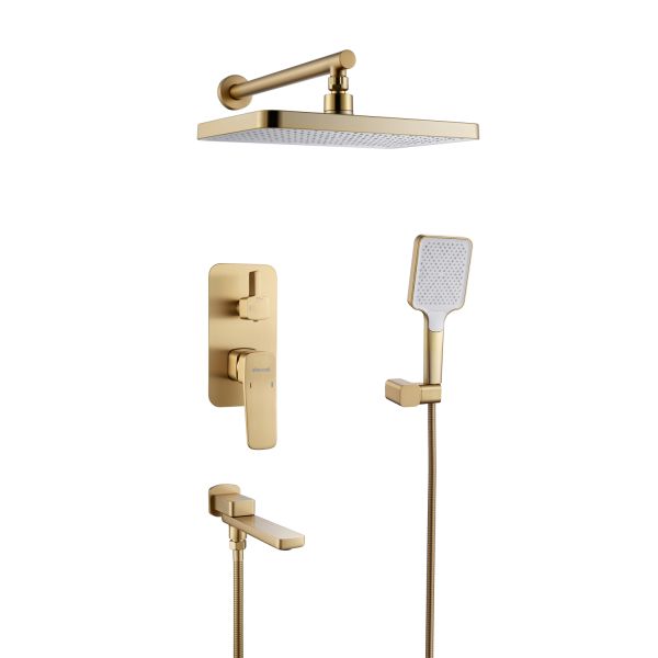 Душевая система встраиваемая Shevanik S9935G, золотой сатин