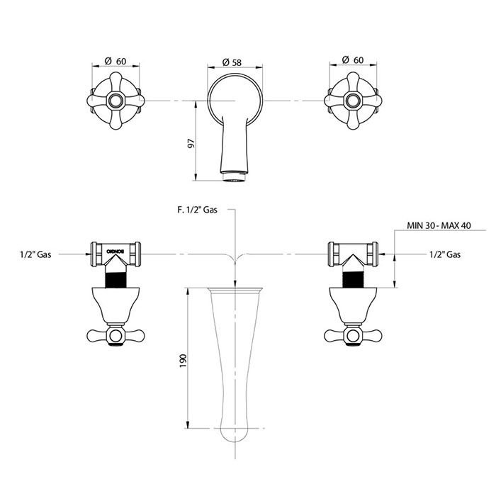 Bongio Axel Смеситель для раковины, цвет хром