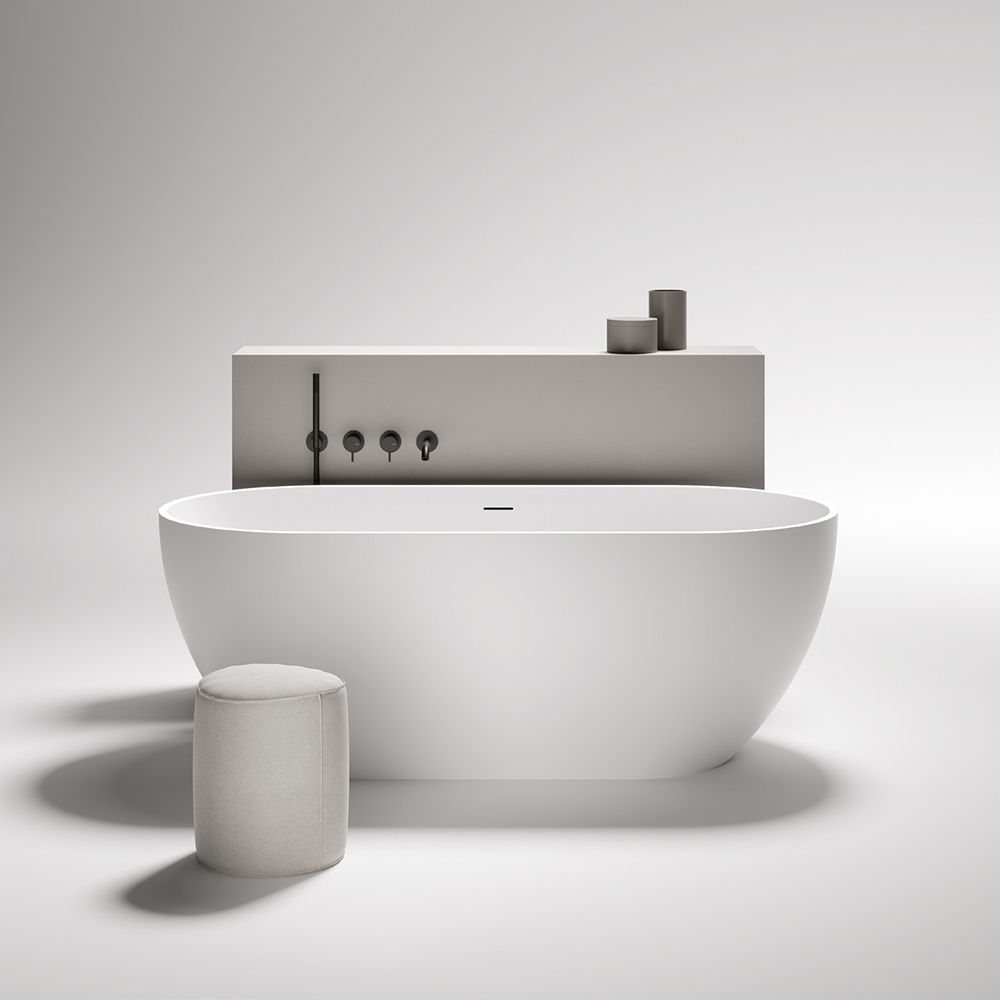 Gruppo Treesse Clivia Ванна отдельностоящая 160х75х57 см , из композита , со щелевым переливом, цвет белый матовый (в руб цена с СКЛада)