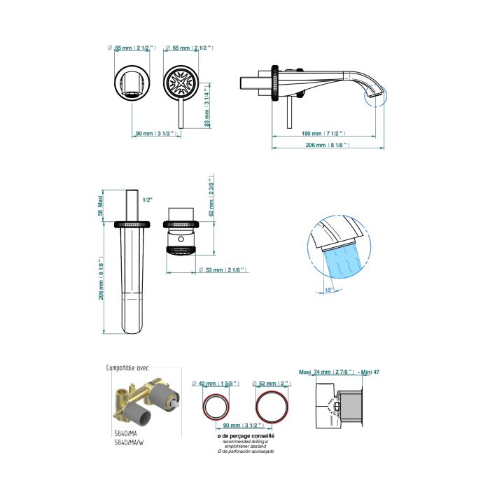THG Встраиваемая часть однорычажного смесителя для гигиенического душа THG Встраиваемая часть однорычажного смесителя для гигиенического душа