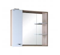 Шкаф-зеркало Onika Стиль 75 белый/ясень шимо, левый, с подсветкой