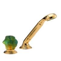 THG JADE DRAGON Смеситель для установки на борт ванны, на 2 отверстия, прогрессивный, с ручным душем, цвет полированное золото