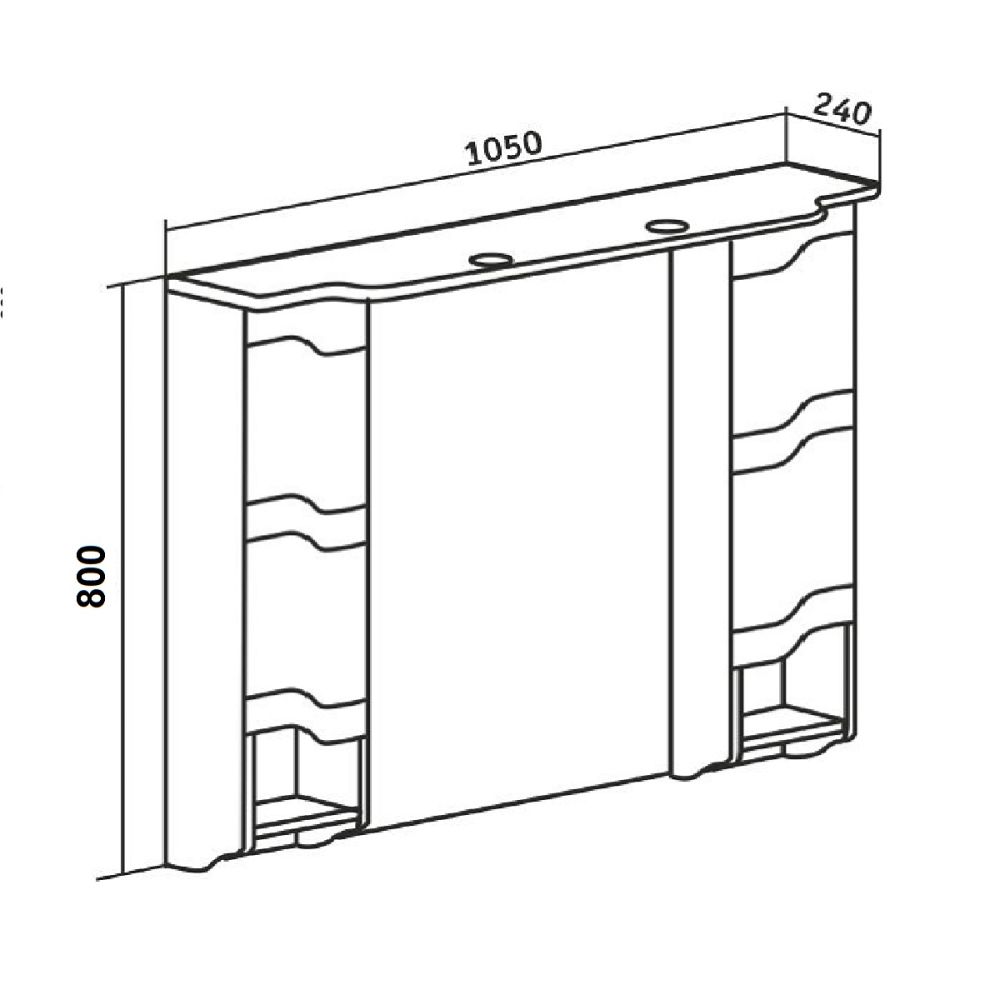 Зеркальный шкаф Runo  Стиль 105 (00000001119), артикул 00000001119