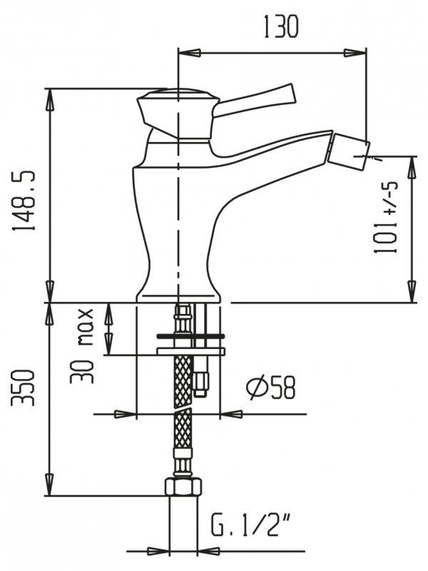 Смеситель для биде Cezares Giubileo GIUBILEO-BSM1-01 Хром