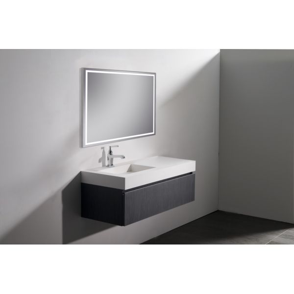 Xpertials LISBETH, прямоугольное зеркало 100х80 см c LED подсветкой: датчик вкл/выкл подсветки с диммером и датчик антизапотевания, профиль матовый хр