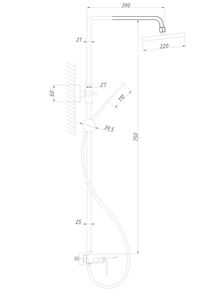 Душевая система ПСМ-Профсан Дизайн (PSM-500-8) тип См-ВДшОРНТрА, артикул PSM-500-8