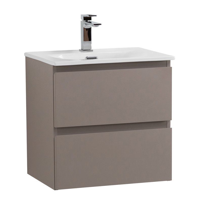 KRAFT 39 База под раковину подвесная с фрезерованными ручками по всей длине фасада с 2 выкатн. ящ.,Голубой Мат.,500x395x500,KRAFT 39-500/390-2C-SO-AO, артикул KRAFT 39-500/390-2C-SO-AO