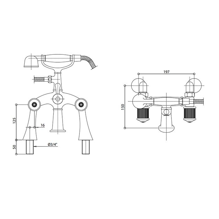 Bongio Impero Смеситель для ванны, цвет золото/Swarovski