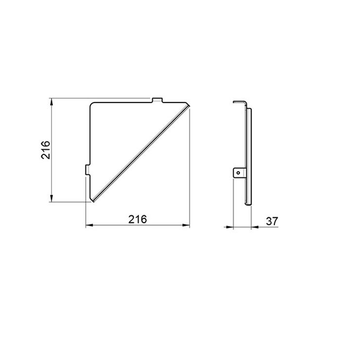Almar Полочка угловая 216х216мм, цвет хром Almar Полочка угловая 216х216мм, цвет хром
