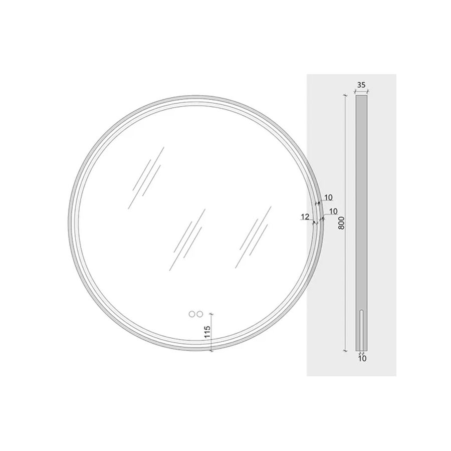 Зеркало Maretti Elena EA1480R21EL 80x80 см, артикул EA1480R21EL