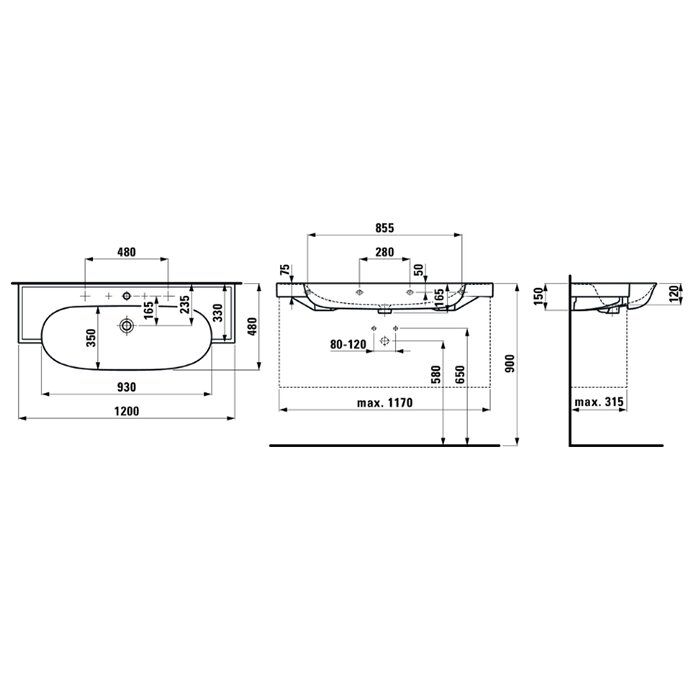 Laufen New Classic Раковина накладная овальная 1200х480х75 мм, без отв под смеситель,с переливом, цвет белый LCC, с покрытием  LAUFEN Clean Coat Laufen New Classic Раковина накладная овальная 1200х480х75 мм, без отв под смеситель,с переливом, цвет белый LCC, с покрытием  LAUFEN Clean Coat