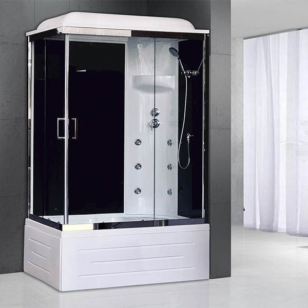 Душевая кабина Royal Bath BP 100х80 RB8100BP3-BT-CH-R с гидромассажем профиль Хром задняя стенка Черная Душевая кабина Royal Bath BP 100х80 RB8100BP3-BT-CH-R с гидромассажем профиль Хром задняя стенка Черная