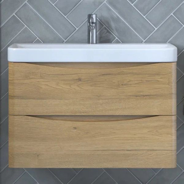 Тумба под раковину подвесная Velvex Clay tp.CLA.9595.80.2Y дуб верона, 80 см