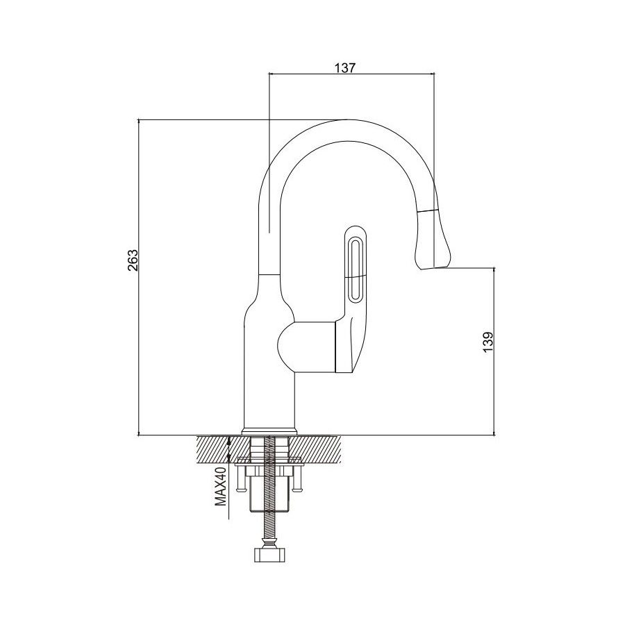 Смеситель для раковины Raffine F101G, золотой сатин