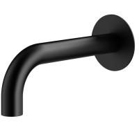 Plumberia Selection IXO Излив из стены d.24, длина 210 мм, подкл. 1/2' с латунной накладкой d.70, черный матовый