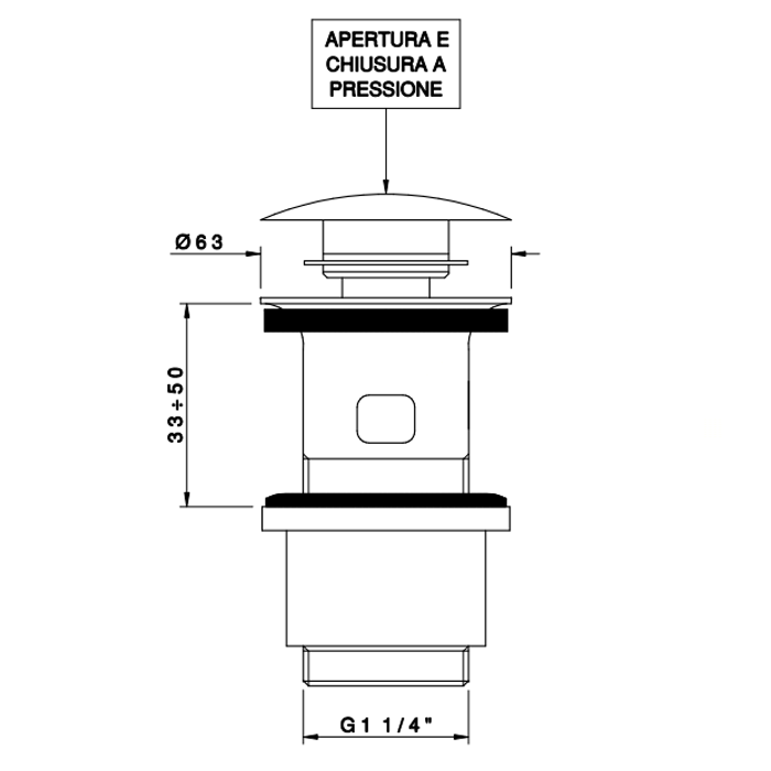 Nicolazzi Complementi Сливной донный клапан 1”1/4 “clic-clac,  с переливом,  цвет: золото 24к