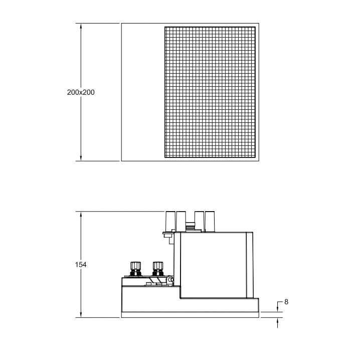 GESSI BINARIO Модуль 200х200 мм., аудио, для подключения к 61111 или для прямого проводного подключения, установка Easy-Fix, цвет Mirror Steel
