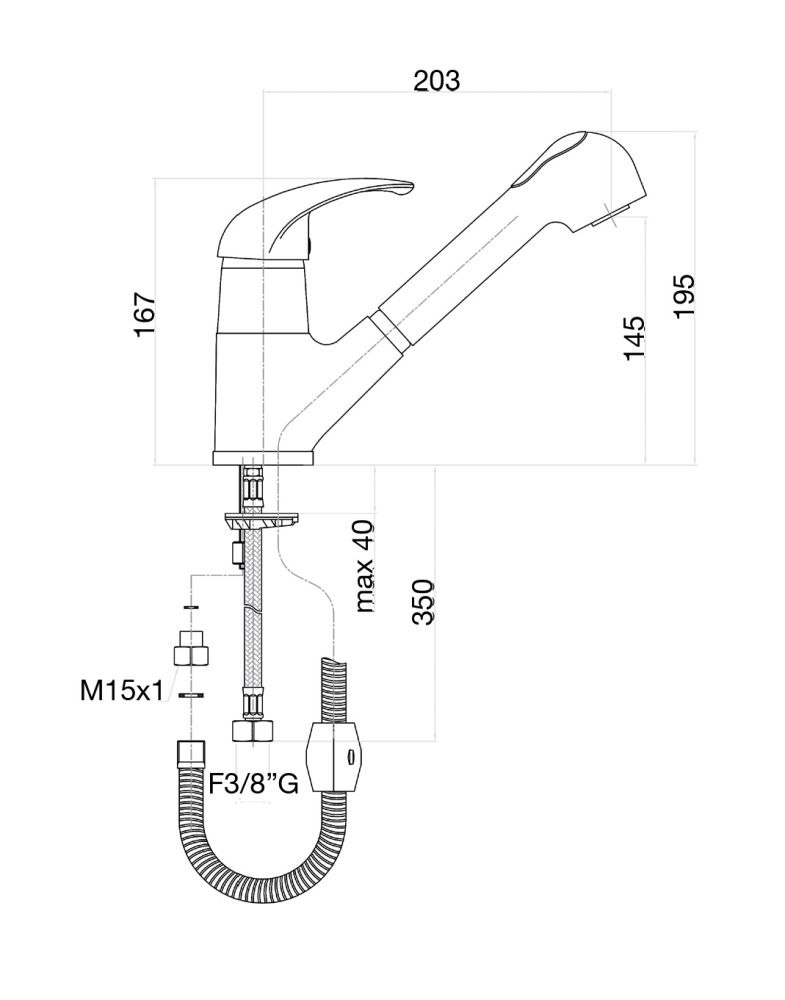 Смеситель для кухни Fiore NEXUS 43CR4010, хром, артикул 43CR4010