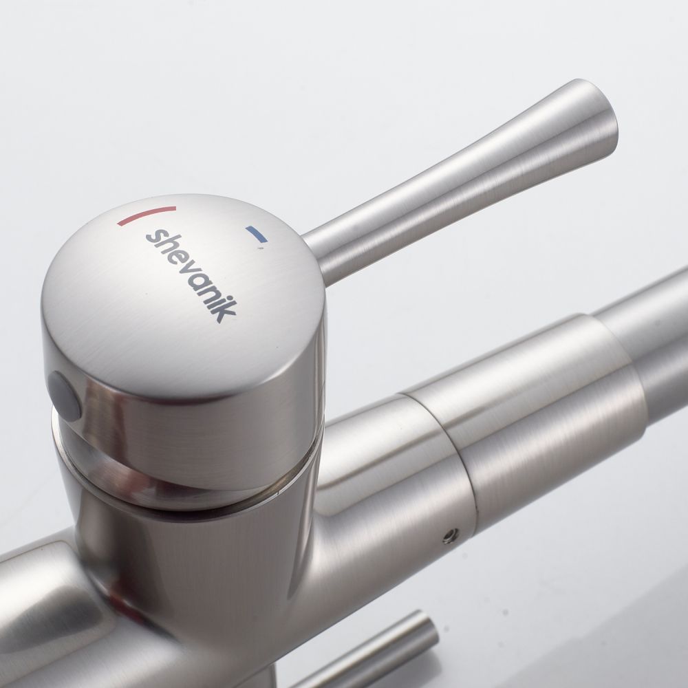 Смеситель для кухни с подключением фильтра Shevanik S428L, сатин