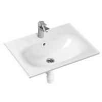 Комплект 3 в 1 Lavinia Boho Bathroom Sink 21510258, врезная фарфоровая раковина 60 см, смеситель, пластиковый сифон