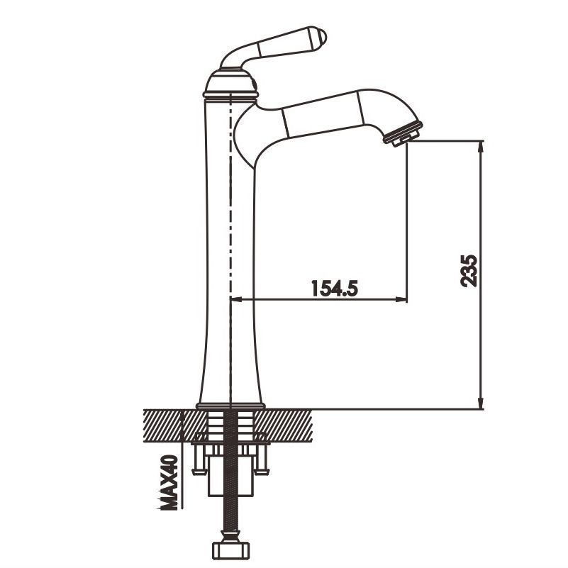 Смеситель для раковины высокий Rose R02E R0211E, золото