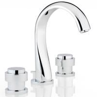 THG DIPLOMATE SMOOTH RINGS Смеситель для раковины на 3 отверстия, с донным клапаном, цвет хром