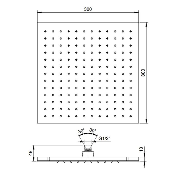 FANTINI MINT Верхний душ 30х30 см.цвет хром