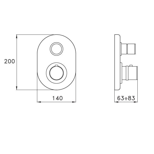 Stella Timeaster Внешняя часть встраиваемого термостатического смесителя для душа IS3294 P.V. с переключателем на 2 выхода, цвет: хром