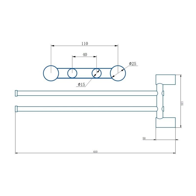 Полотенцедержатель Haiba HB8412-7, черный