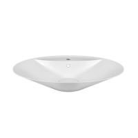 Gessi Cono Накладная раковина из Cristalplant 739x495xh150 мм, с переливом и 1м отв. под смеситель, цвет: матовый белый Gessi Cono Накладная раковина из Cristalplant 739x495xh150 мм, с переливом и 1м отв. под смеситель, цвет: матовый белый