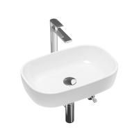 Комплект 5 в 1 Lavinia Boho Bathroom Sink 21510066, накладная фарфоровая раковина 54 см, смеситель, латунный сифон, донный клапан quick-clac, угловые вентили 2 шт.