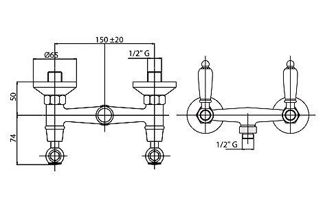 Смеситель для душа Cezares First FIRST-DS-03/24-M Золото