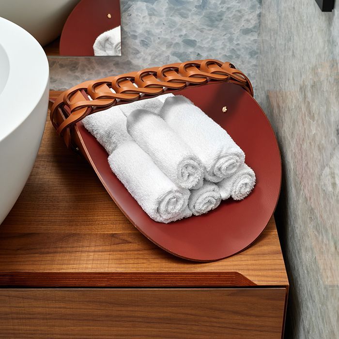 Colombo Adj Открытая корзина для СПА Riviera, 48x28 см, цвет: бордо/коньяк Colombo Adj Открытая корзина для СПА Riviera, 48x28 см, цвет: бордо/коньяк