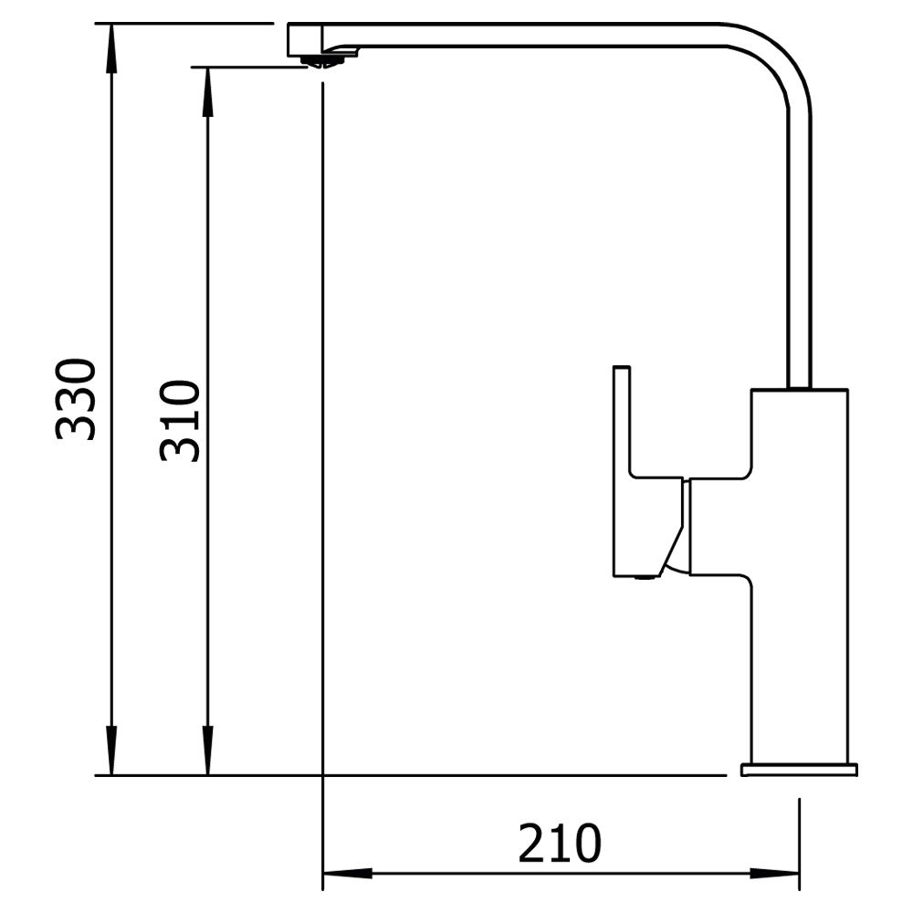 Смеситель Clever Alpina Square 61193 для кухонной мойки