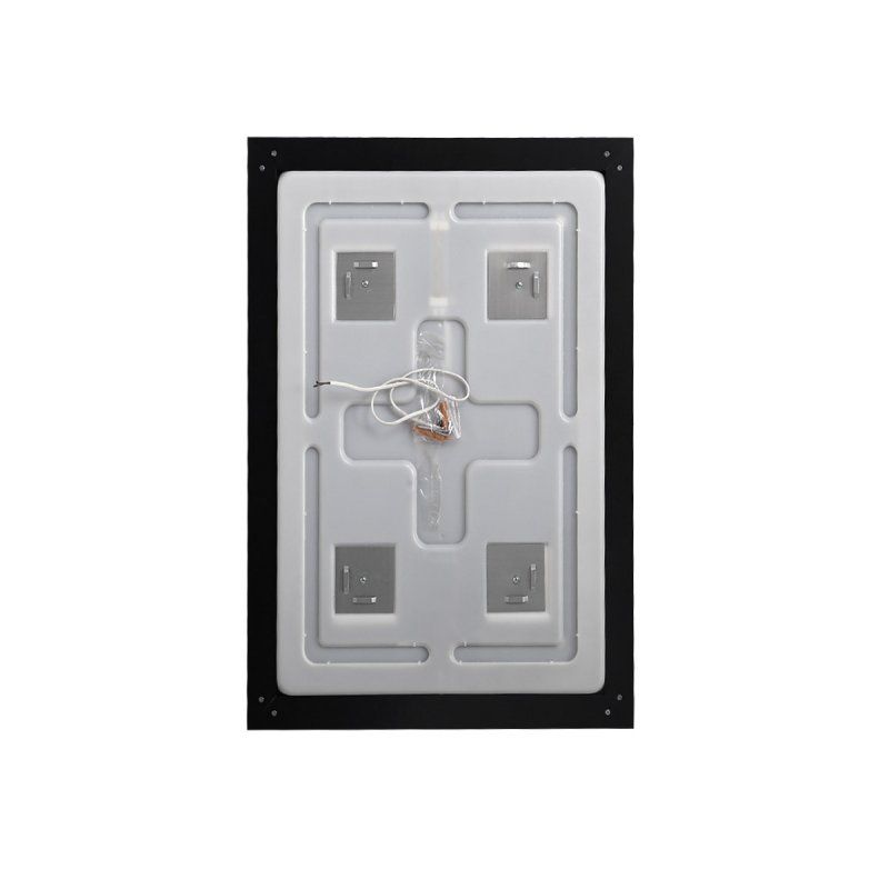 Зеркало в алюминиевой раме со встроенным светильником и сенсорным выключателем по периметру рамы, SPC-KRAFT-700-800-SENS-NERO, 700x800x32 мм, артикул SPC-KRAFT-700-800-SENS-NERO