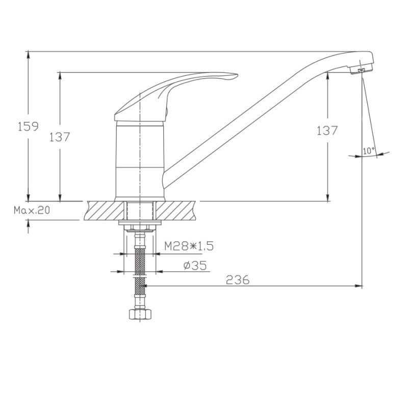 Смеситель для кухни Haiba HB4921-10, коричневый