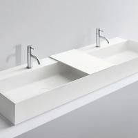 MILLDUE  Раковина  MAN 126 накладная из CRISTALPLANT ,126,5х47,2 см, с 2 отв для смесителя, цвет белый матовый