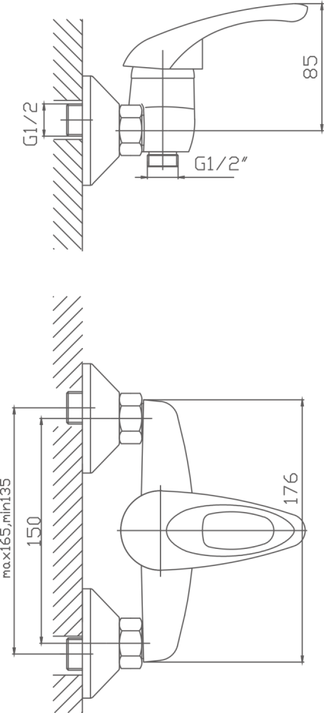 Смеситель для душа Cron хром (CN2003), артикул CN2003
