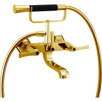 CISAL Cherie Смеситель для ванны двухрычажный, с душевым комплектом, цвет золото/черный