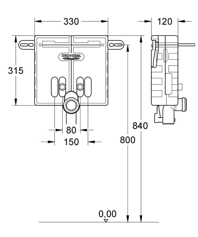 Инсталляционный комплект для раковины GROHE Uniset для обмуровки (37576000)