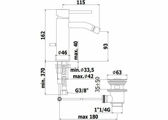 Смеситель для биде Paffoni Light LIG135NO
