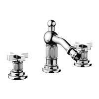 Nicolazzi Pantheon  Смеситель для  биде, на 3 отв, излив 127 мм, с донным клапаном,цвет хром
